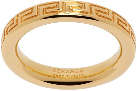 versace greek key band ring|Engraved Greek Key Ring Gold .